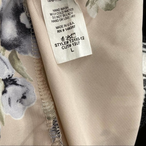 Beige Sheer Floral Halter Tank Top Blouse Large - Picture 7 of 8